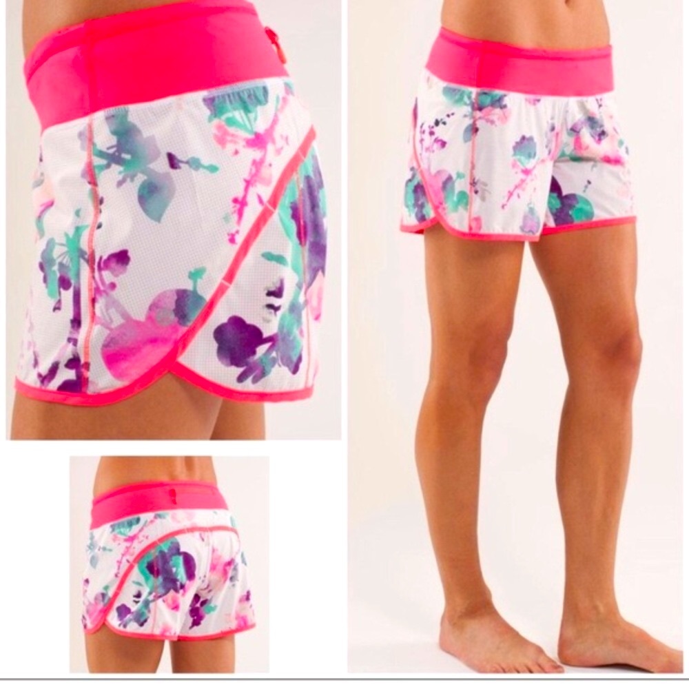 Size 4 Lululemon Blurred Blossom Speed Shorts